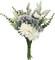 Artificial Dahlia Bouquet – White and Blue Silk Flowers for Vase, Home Table Decor Bathroom Decoration